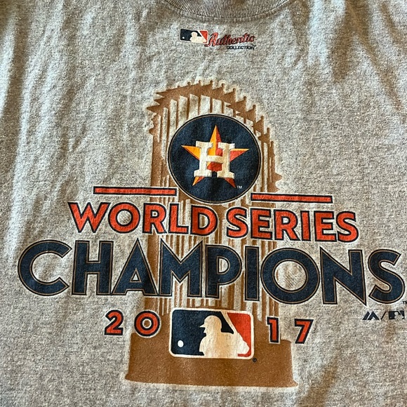 Two MLB Houston Astros 2017 World Series Champion Shirts 2XL and a Woman L - Picture 1 of 8